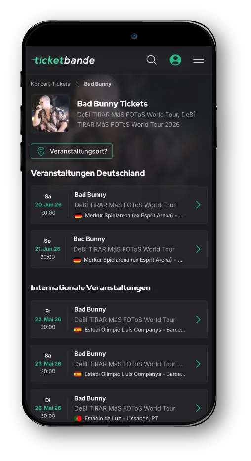 Kaufe Tickets für Konzerte, Shows und Sportveranstaltungen - in Deutschland und weltweit.