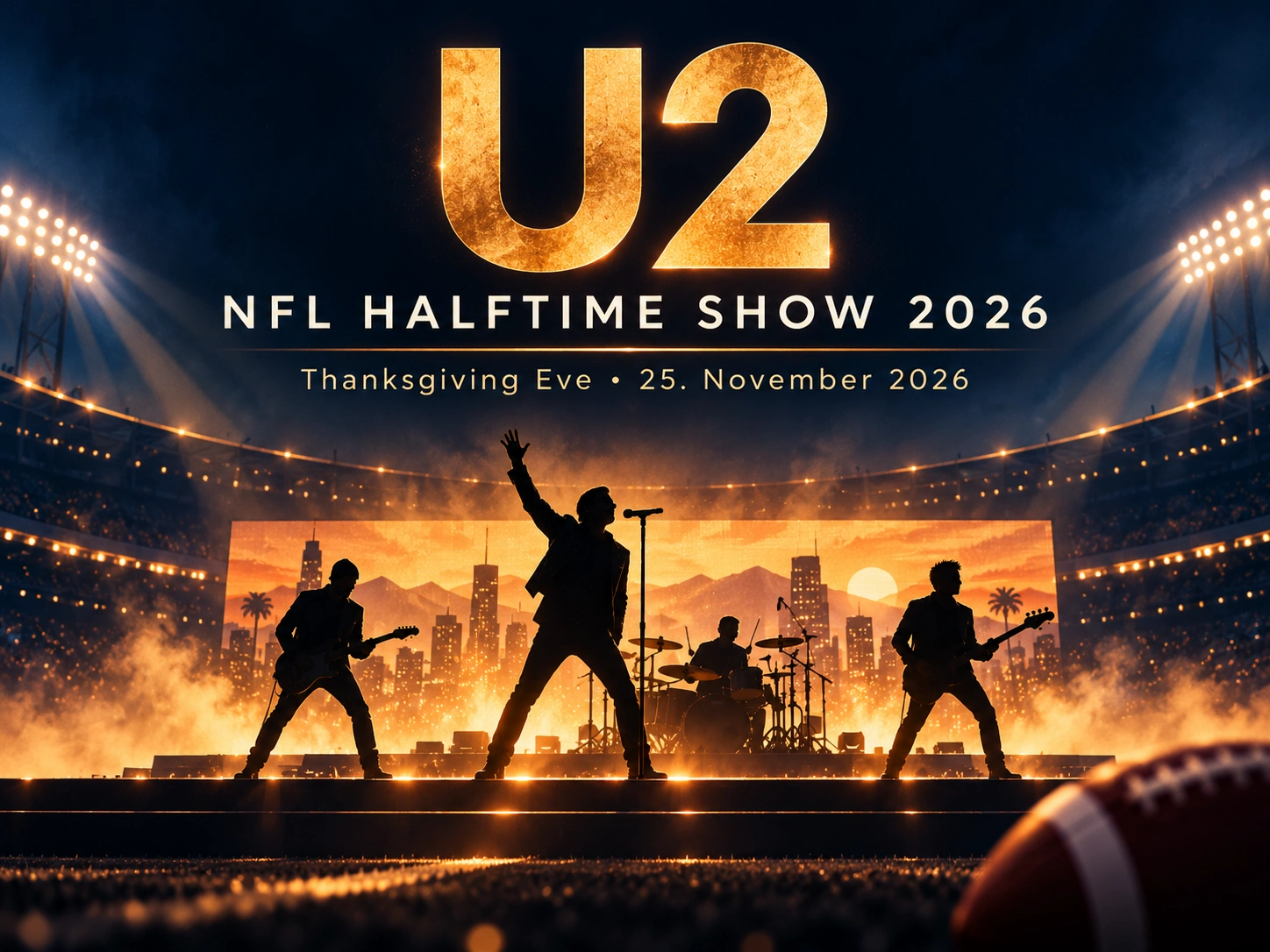 U2 spielen NFL-Halbzeitshow 2026 – Welttournee 2027 angekündigt